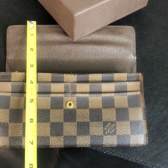 LOUIS VUITTON Damier Ebene Long Snap Coated Canvas Wallet Authentic CA4088 - Picture 14 of 17